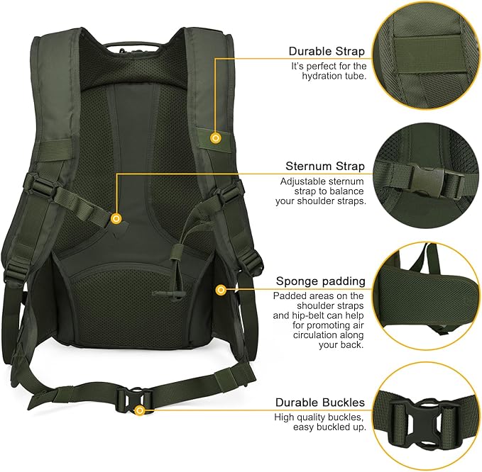 Mardingtop Tactical Molle Backpack for Men- 18L/28L EDC Hiking & Motorcycle Backpack