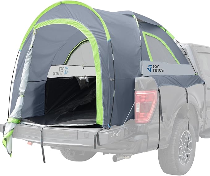 JOYTUTUS Truck Tent with Rainfly 5.5Ft-6Ft + Truck Bed Air Mattress