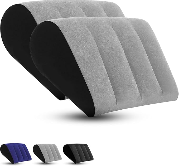 Portable Inflatable Wedge Pillow for Traveling - 2 Pack Body Positioner for Body Support,18in Adjustable Sleeping Cushion,Lightweight Bed Leg Elevation Partner Support Camping Pillows,Fast Inflation