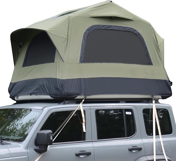 HOMEFUN Inflatable Rooftop Tent for Car Truck, 2 Person Roof Tent with Waterproof 300D Fabric, Windproof Design for Overlanding and Outdoor Adventure,Easy to Set Up