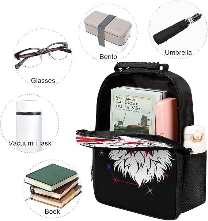 Rucksacks Lightweight Multipurpose Anti-Theft Kitsune Fox Art Shoulder Bag Large Capacity Business Computer Bag With Smooth Zippers
