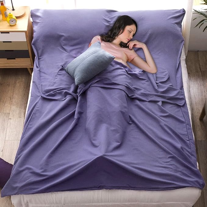 Sleeping Bag Liner Ultralight Travel Sheet Dirt-Proof Camping Sheets Compact Hotel Sleeping-Sack for Outdoor Backpacking Hiking