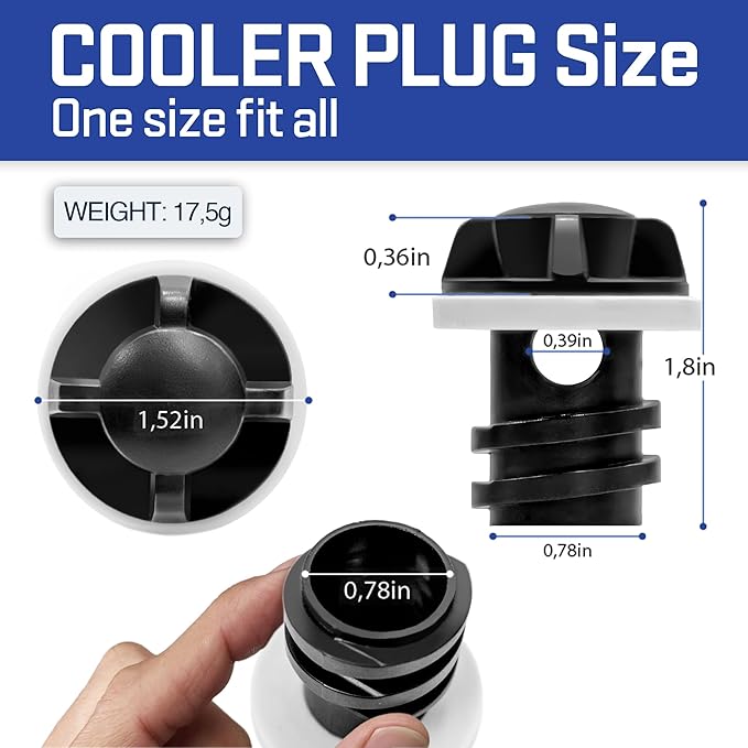 Cooler Plug Replacement for YETI, (2+1) Pack Cooler Drain Plug Compatible with YETI & RTIC Coolers, Leak-Proof Plug Replacement for YETI Tundra, RTIC Coolers, Cooler Part