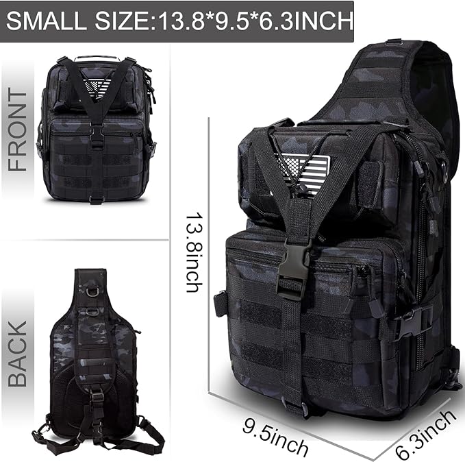 HAOMUK Tactical Sling Bag Pack Military Rover Shoulder Sling Backpack EDC Molle Assault Range Bag