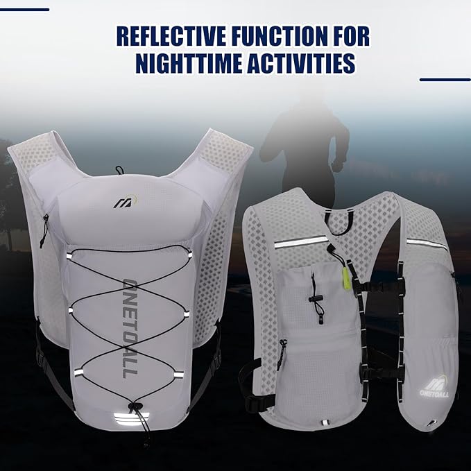 Running Vest for Women & Men, 6L Hydration Backpack with 2L Water Bladder, Lightweight Water Backpack for Trail Running, Marathon, Hiking, Cycling, Jogging, Adjustable Fit