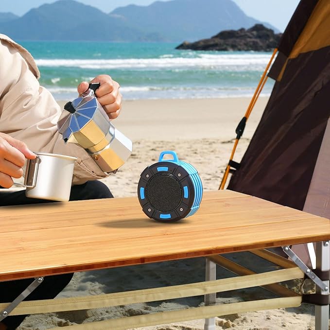 Bamboo Folding Camping Table 4 Folds with Adjustable Aluminum Legs Portable Picnic Table with Storage and Carry Bag for Outdoor Hiking Beach 3-5 Person