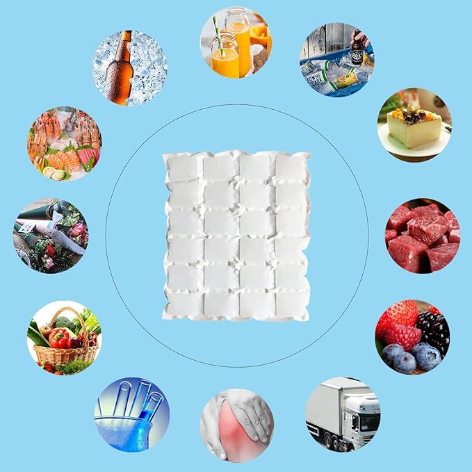 Reusable Ice Pack for Shipping Frozen Food 6 Sheets Dry Ice Packs for Cooler Long Lasting Cold Freezer Packs for Mailing Perishables Storage Flexible Ice Packs for Lunch Boxes Bags
