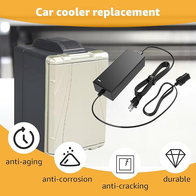 Power Cord Compatible with Coleman,Stirling Electric Cooler,Replacement for Coleman 40 Quart PowerChill Thermoelectric Cooler Power Supply