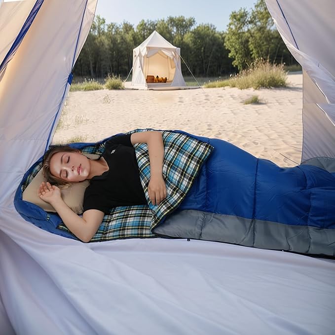 Cotton Flannel Liner Sleeping Bag for Adults Teens Kids, Cold Weather &Warm, 3 Seasons, Lightweight Compact Camping Essentials Equipment, Hiking, Outdoor, Travel