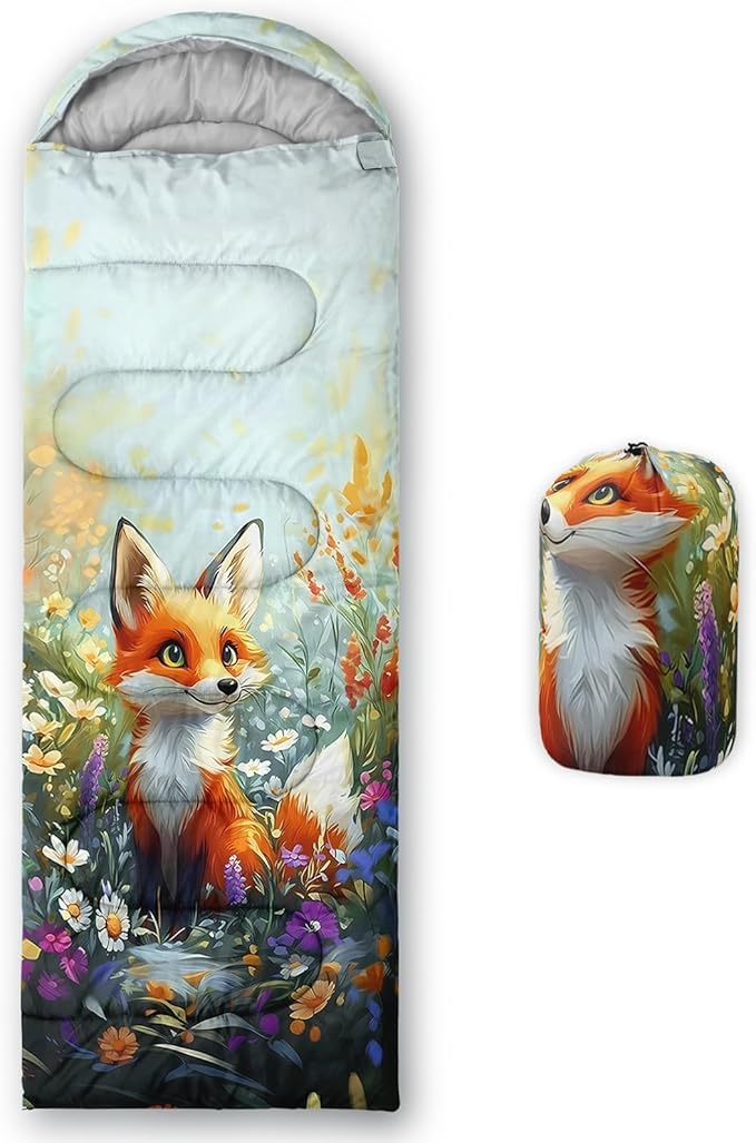 AILONEN Outer Space Astronaut Camping Sleeping Bags,Lightweight & Waterproof,3 Season Warm & Cool Weather,Cartoon Sleeping Bags for Kids,Boys Girls Travelling,Outdoors