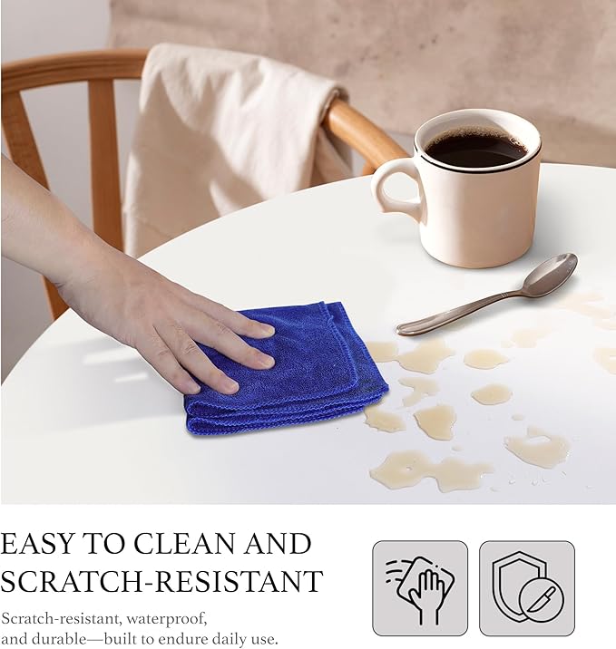 AJP Distributors 4 Foot Portable Round Folding Card Table 4FT 48" Half Foldable Heavy Duty Plastic w/Carry Handle - Indoor Outdoor Backyard Camping Picnic BBQ Party Wedding Dining Office Event White