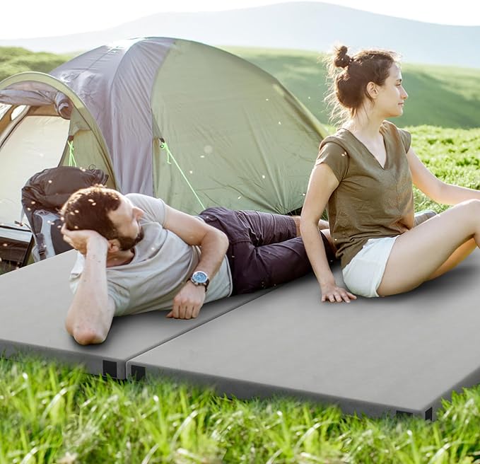 Tangkula Memory Foam Sleeping Pad, Roll Up Floor Mattress with Carry Bag, Non-Slip Bottom, Guest Floor Folding Bed for Sleepover, Portable Camping Mattress for Indoor Outdoor Car Travel Cot Tent