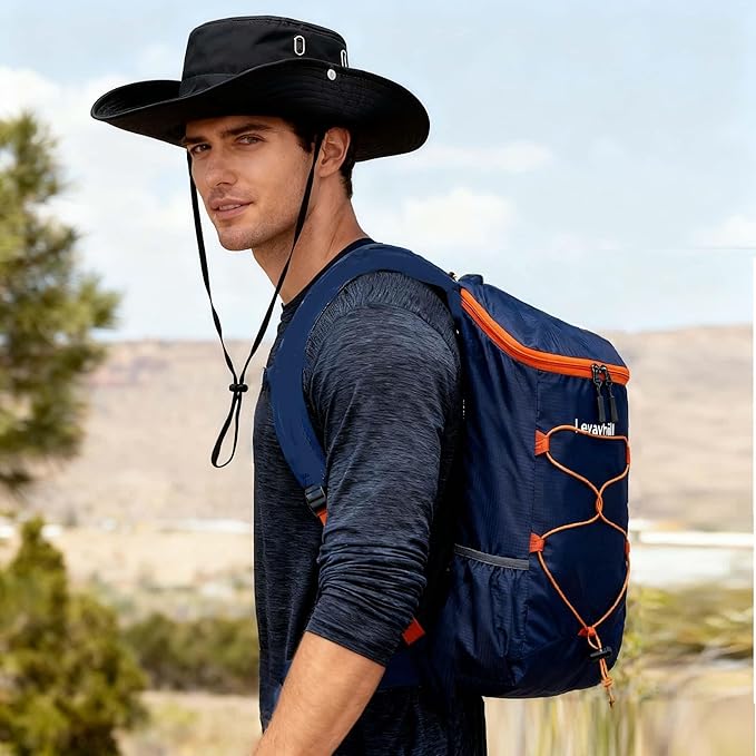 16L Lightweight Foldable Hiking-Backpack Small Packable-Daypack For Travel,Ultralight Water-Resistant Gym Bag Men Women Easy Carry-on (Dark Blue)
