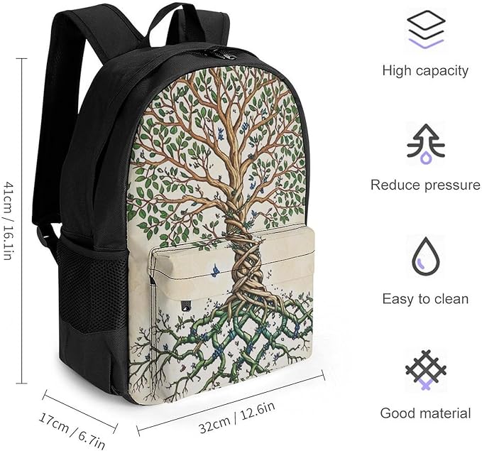 Supdreamc Rucksack Multipurpose Anti-Theft Big Capacity Shoulder Bag, Dna Tree Of Life Travel Hiking Camping Rucksack With Side Pockets