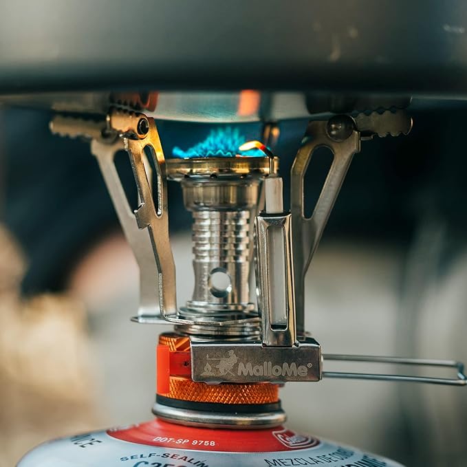 MalloMe Camping Cookware 18pc Mess Kit w/Backpacking Stove – Camping Cooking Set for Backpacking Gear - Camping Pots and Pans Set w/Camping Pot Pan Stove Utensils Camp Kitchen Equipment Accessories