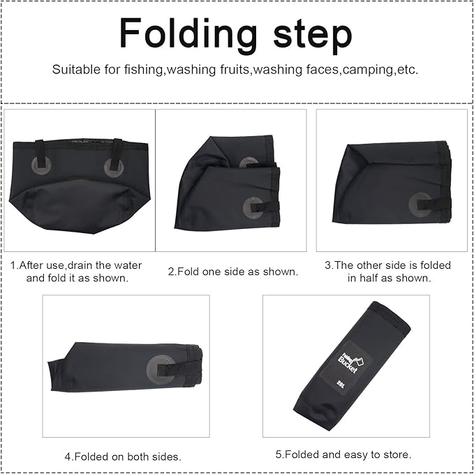 Esthesia Collapsible Bucket, 5 Gallon Portable Folding Water Container for Travelling, Camping, Hiking, Fishing, Gardening