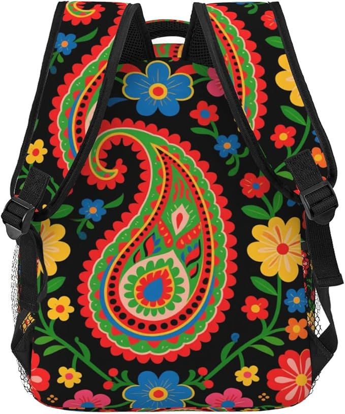 Men Women Lightweight Abstract Paisley Texture Pattern Backpack Large Capacity Carry On Bag With Padded Straps for Sports Work Walking Cycling