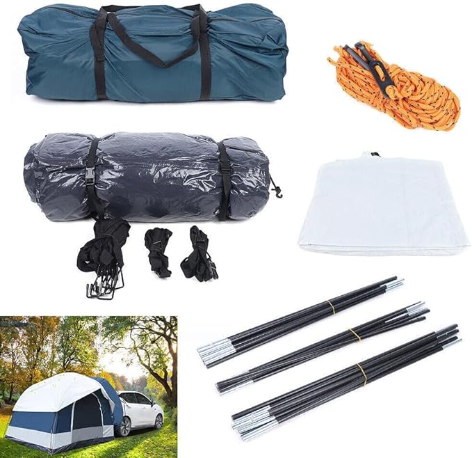 Universal Car SUV Tent Travel Camping Shelter Awning Rooftop Outdoor Sunshade for Mountaineering, Fishing, Wild Survival, Adventure 250cm*250cm