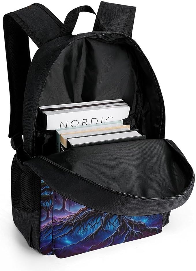 Supdreamc Rucksack Anti-Theft Multipurpose Large Capacity Carry On Bag, Magical Universe Tree Of Life Art Travel Hiking Bag Day Pack With Side Pockets