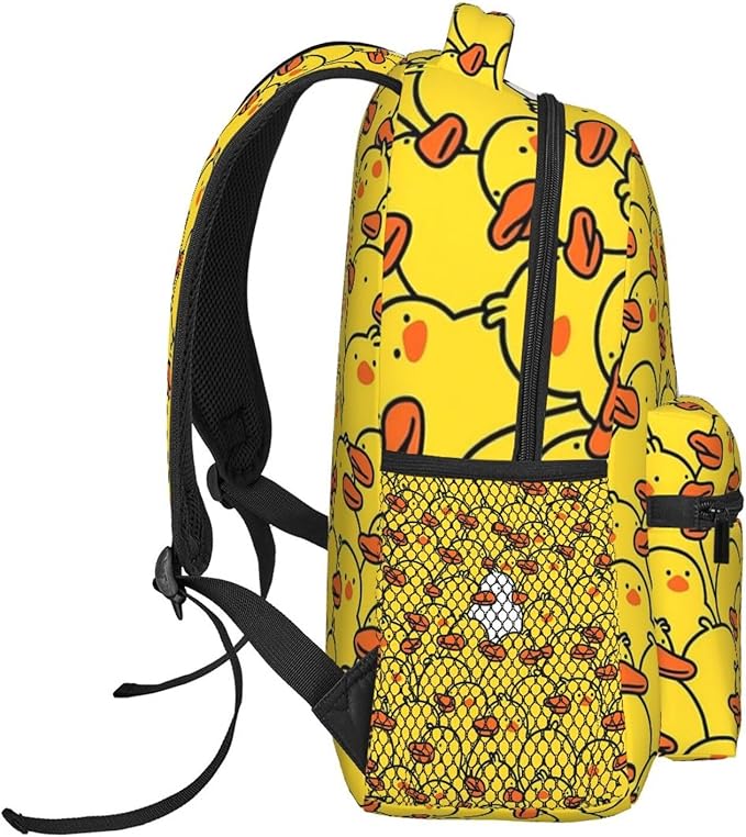 Adults Lightweight Yellow Flat Mouth Ducks Rucksacks Large Capacity Bookbag With Adjustable Shoulder Straps for Trekking Outdoors Bicycle