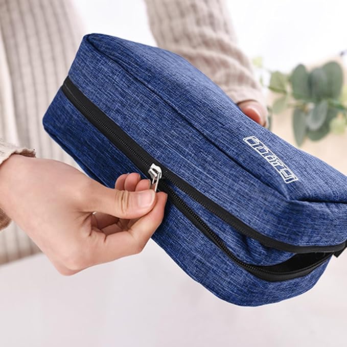 Travel toilet bag is used to store toiletries, with a large capacity storage hanging toilet bag (Navy blue)