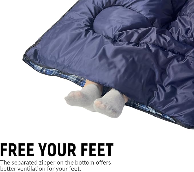 Camping Sleeping Bag for Adults, 3-4 Season Warm & Cold Weather Waterproof Envelope Sleeping Bags for for Backpacking Hiking Travel Outdoors, Adult All Weather Sleeping Bag with 1.5/2/3/4/5lbs Filling