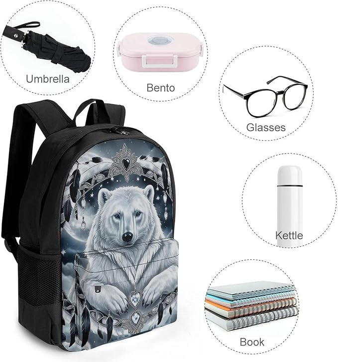 Rucksack Polyester Anti-Theft Multipurpose Hear Dreamcatcher Bear Mates Art Carry On Bag Large Capacity Travel and Sport Backpack Rucksack With Smooth Zippers