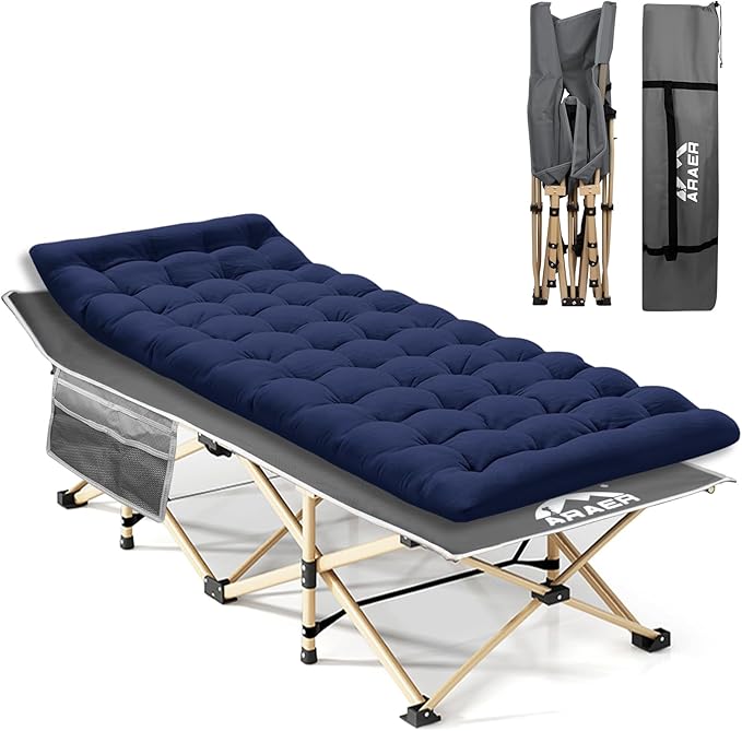 Camping Cot, 450LBS(Max Load), Portable Folding Outdoor Bed with Carry Bag for Adults Kids, Heavy Duty Cot for Traveling Gear Supplier, Office Nap, Beach Vocation and Home Lounging