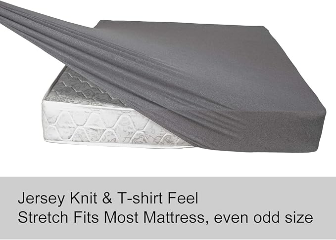 King Size Fitted Sheet Only - 4-Way Stretch Knit, Snug Fit, Wrinkle Free & Stay in Place, No More Slipping Off for Mattress, Soft & Comfortable - Hemp Gray, King