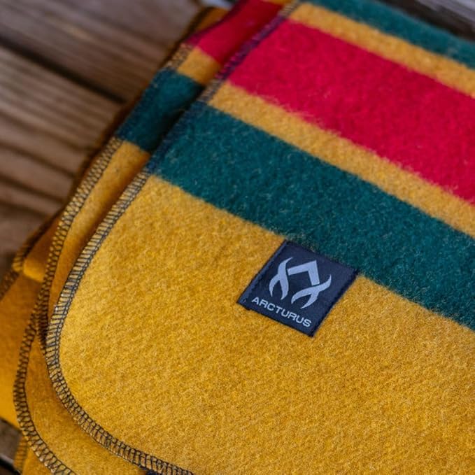 Arcturus Rainier Wool Blanket - 4.5lbs Warm, Heavy, Washable, Large | Great for Camping, Outdoors, Survival & Emergency Kits (North Cascades)