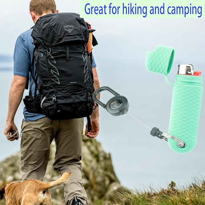 5 Pcs Waterproof Lighter Case Cover Holder for BIC Regular Lighters Sleeve Type J6 Outdoor Survival Multipurpose Seal Lighter Pouchfor Hiking and Camping (Cyan, 5)