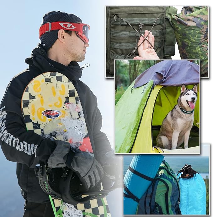 20 PCS Plastic Cord Locks for Paracord Drawstring Clip, Double Hole Spring Toggle Cord Stopper Sweatpant Hat Gloves Backpack Hoodie String Lock Elastic Shoelace Lock Fastener