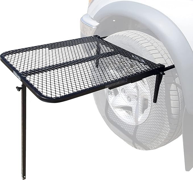 Tire Table Large Steel Camping Table for Camp, Travel, Tailgating, Overlanding and Outdoor Work | Easily Holds 75 Pounds | Fits 30" Tall Tires Up to 50" Tall Tires | 33.5" x 28" x 1.5"