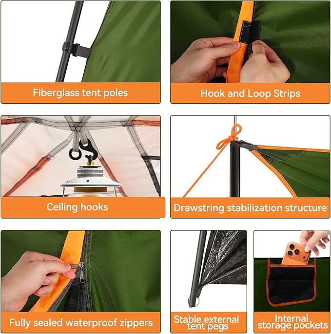 COBIZI 4-6-8-10 Person Camping Tent, Spacious Family Tents for Camping Ideal, Hiking, 3500mm Waterproof Double-Layer Windproof Tent for Hiking & Backpacking