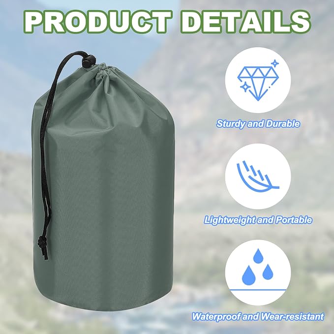 PATIKIL Stuff Sack, Waterproof Outdoor Storage Sack Portable Drawstring Dust Flap Bag Lightweight Sleeping Bag for Camping Hiking Travel