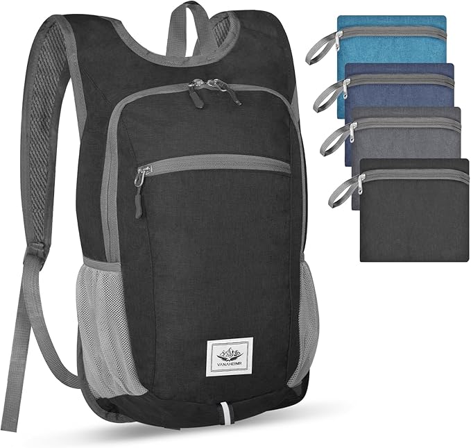 Hiking Backpack Small Lightweight Packable Foldable foldable backpack Packable Camping Hiking for Backpack (Black)