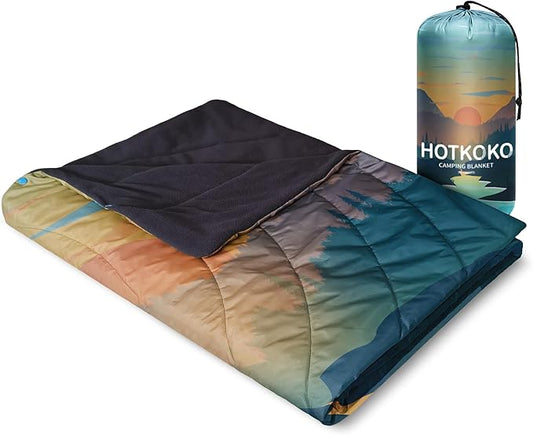 Waterproof Stadium Blanket, Fleece Camping Blanket Wearable Soft Warm Camp Blanket for Outdoor Camping, Picnic, Stadium, Sports, Beach, Car