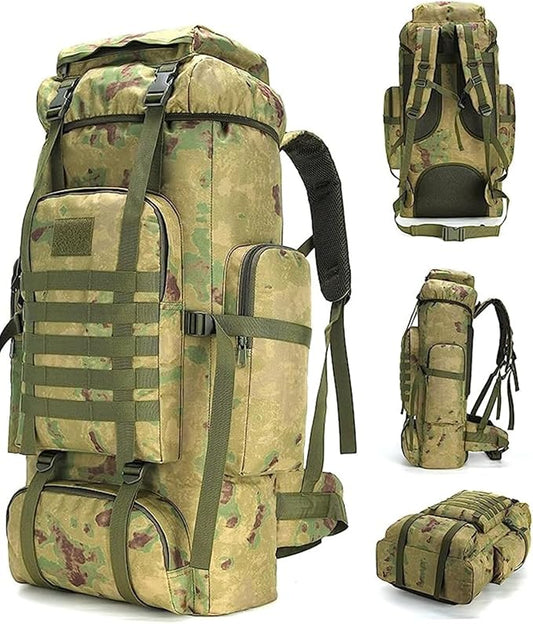 King'sGuard 70L Camping Hiking Backpack for Men Women Large Military Tactical Backpack Molle Rucksack Backpack for Outdoor