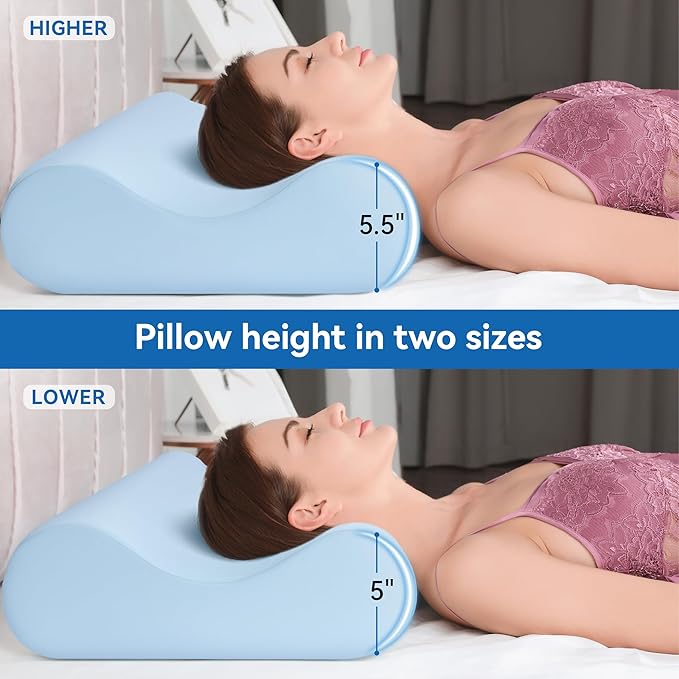 AM AEROMAX Queen Size Soft Contour Memory Foam Pillow, Cervical Pillow for Neck Pain Relief, Neck Orthopedic Sleeping Pillows for Side, Back and Stomach Sleepers.