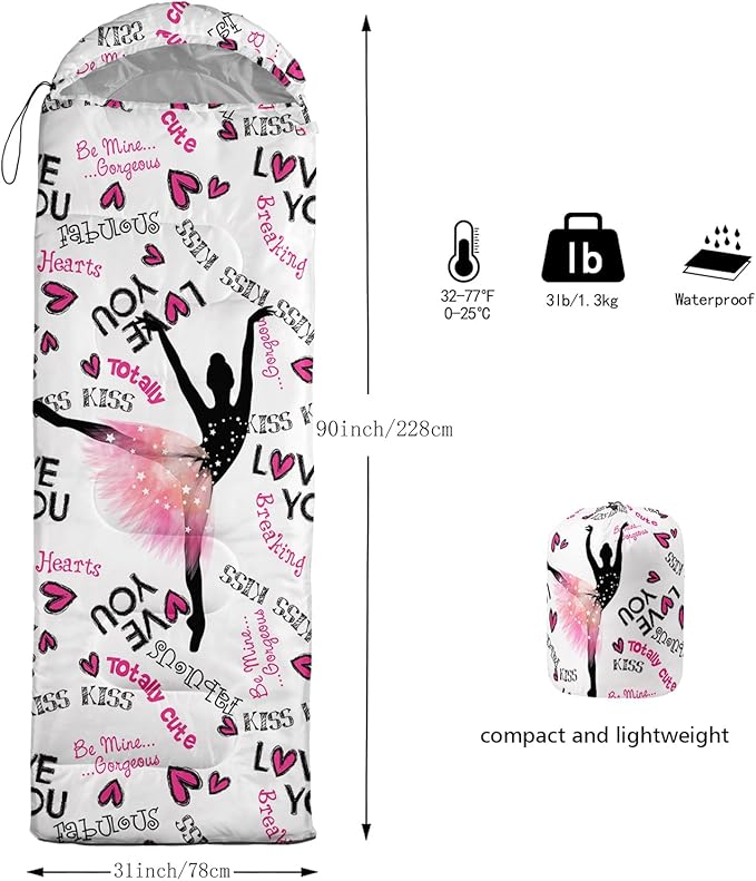 QOOMO Camping Sleeping Bags,3 Season Warm & Cool Weather,Lightweight,Waterproof Sleeping Bags for Adults & Kids,Traveling,and Outdoors,Camping Gear Equipment