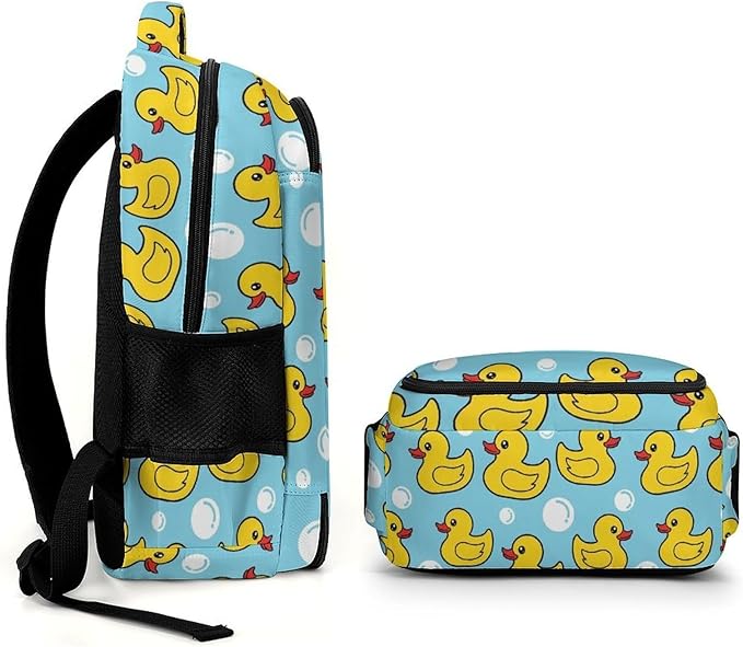 Backpack Yellow Rubber Duck Print, Lightweight Water Resistant Casual Daypack for Travel Commute and Hiking