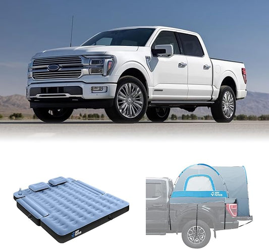 JOYTUTUS Truck Tent with Rainfly 5.5Ft-6Ft + Truck Bed Air Mattress