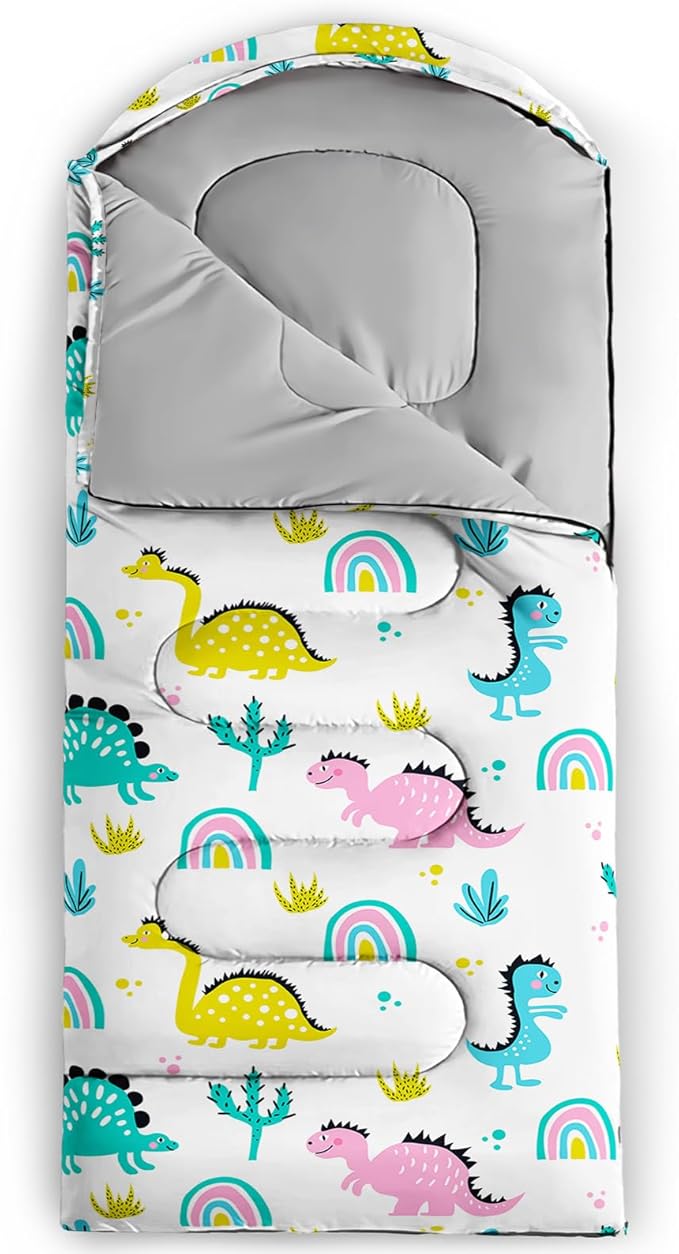 AILONEN Boys Sleeping Bag for Camping,Nautical Anchor,Lightweight & Waterproof,3 Season Warm & Cool Weather,Navy Blue Sleeping Bags for Kids Men Travelling,Outdoors