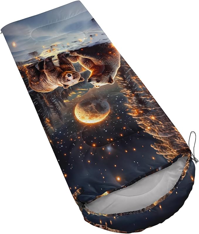 AILONEN Girls Pink Camping Sleeping Bags,Lightweight & Waterproof,3 Season Warm & Cool Weather,Cute Bow Duck Print Sleeping Bags for Kids,Girls,Adults Travelling,Outdoors