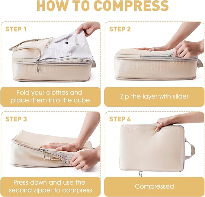 Packing Cubes for Travel Essentials, 8 Set Packing Organizers for Luggage - Women & Men-Suitcase Organizer with Laundry & Shoe Bag, Must-Have for Airplane, Road Trip, Camping