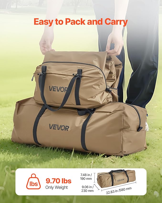 VEVOR Hot Tent, Camping Tipi Hot Tents with Stove Jack, Portable Winter Camping Tents with Snow Skirt, Easy Setup, Waterproof 4 Season Shelter Tents for Fishing Backpacking