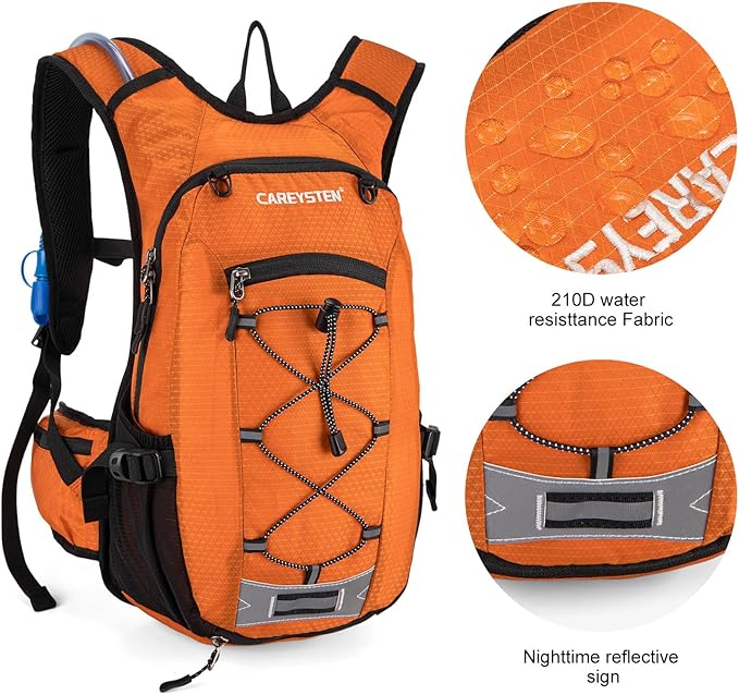 Hydration Backpack Cycling Backpack Women Running Backpack Water Backpack for Hiking Biking Backpack for Men Equipped with 2L Water Bag