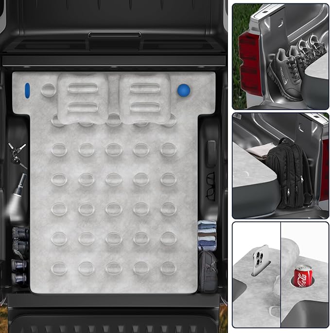 Umbrauto Truck Bed Air Mattress for 5.5-5.8ft Full Size Short Bed, Inflatable Airbed with Pump – Perfect for Autumn Camping, Road Trips, and Outdoor Use