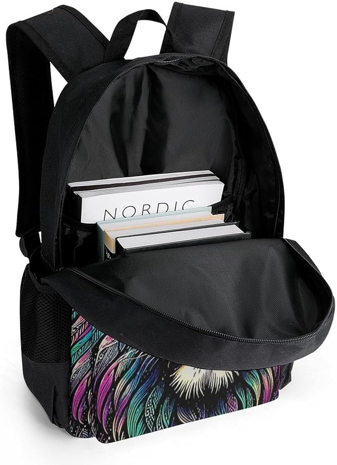 Supdreamc Lightweight Daypack for Camping Business Walking Cycling, Large Capacity Anti-Theft Multipurpose Bookbag, Colorful Lion Galaxy Art Gym Outdoor Hiking Backpack