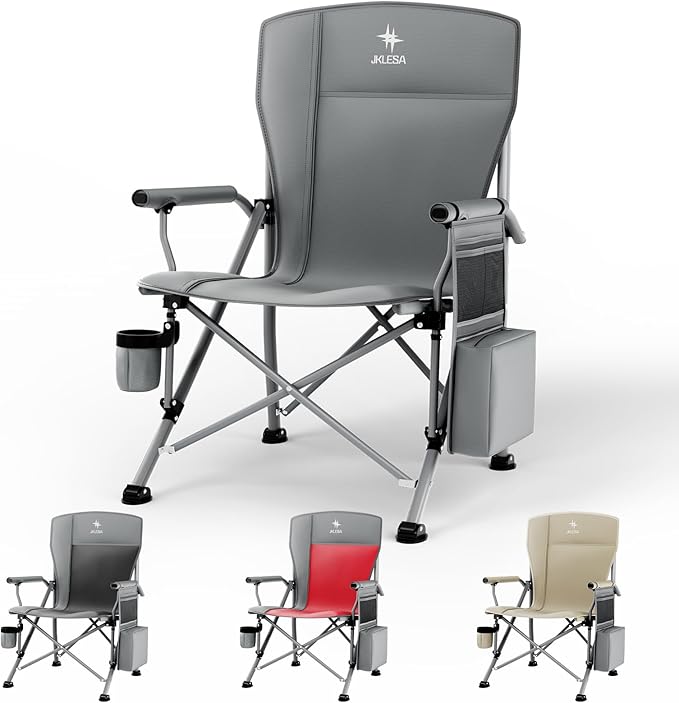 4 XL Camping Chairs 396lb Capacity - 4 Colors | Oversized Padded, Cup Holder & Cooler - Now $62.88 ，Save $37+ Per Chair!